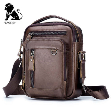 2024 Men's Premium Leather Crossbody Bag – Multi-Pocket Shoulder Bag