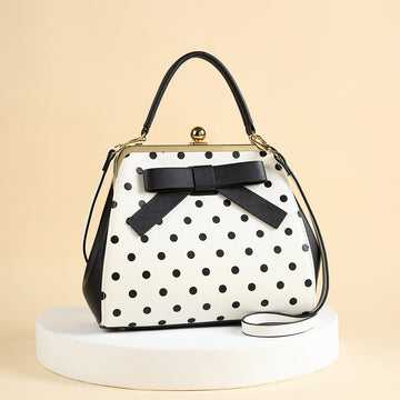 Mini Polka Dot Bow Handbag – European & American Crossbody Bag
