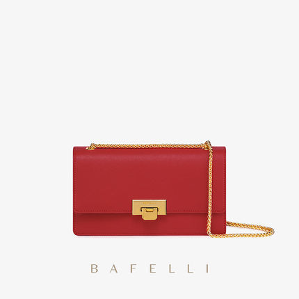 BAFELLI Textured Chain Shoulder Bag – Small Square Elegance - Gaas bag's room