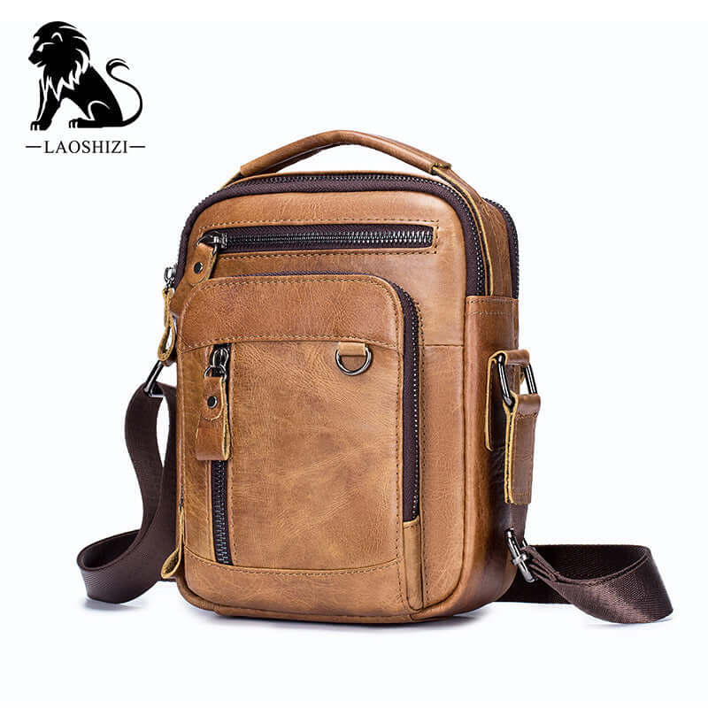2024 Men's Premium Leather Crossbody Bag – Multi-Pocket Shoulder Bag